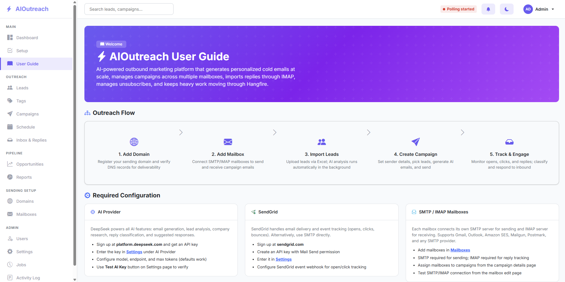 AIOutreach User Guide and Dashboard Interface